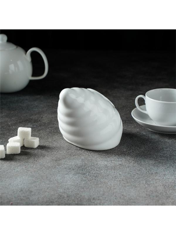 Сахарница фарфоровая Magistro «Ракушка», 330 мл, цвет белый