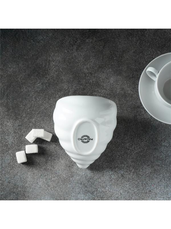 Сахарница фарфоровая Magistro «Ракушка», 330 мл, цвет белый