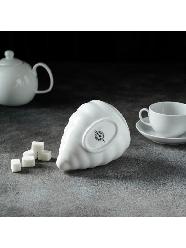Сахарница фарфоровая Magistro «Ракушка», 330 мл, цвет белый