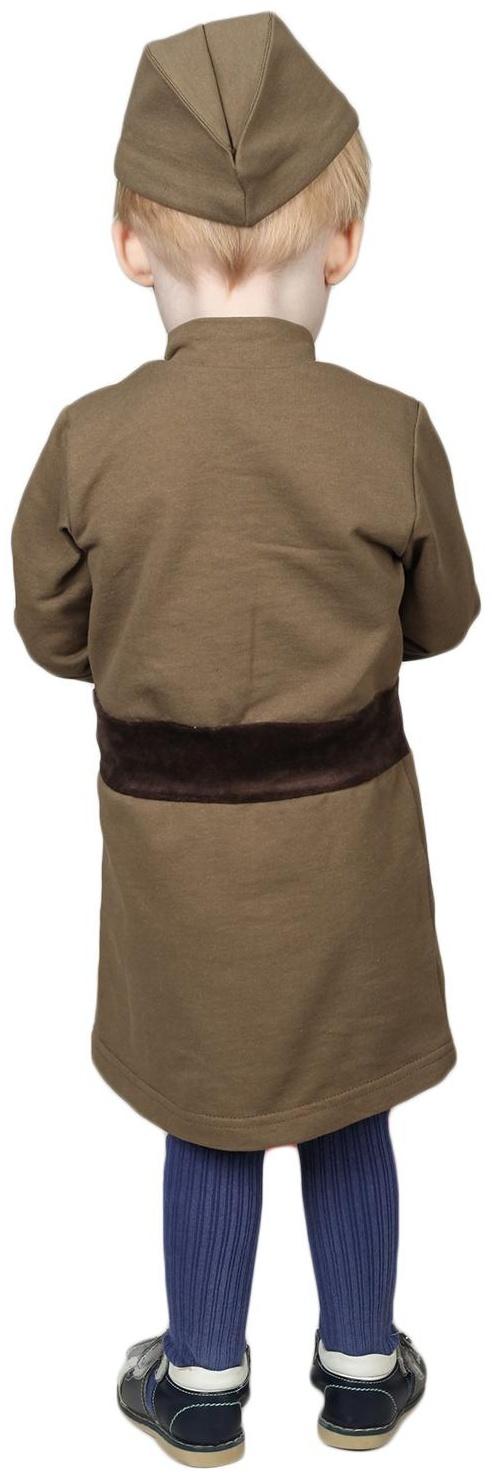 Костюм военного для девочки: платье, пилотка, трикотаж, хлопок 100%, рост 92 см, 1,5-3 года, цвета МИКС