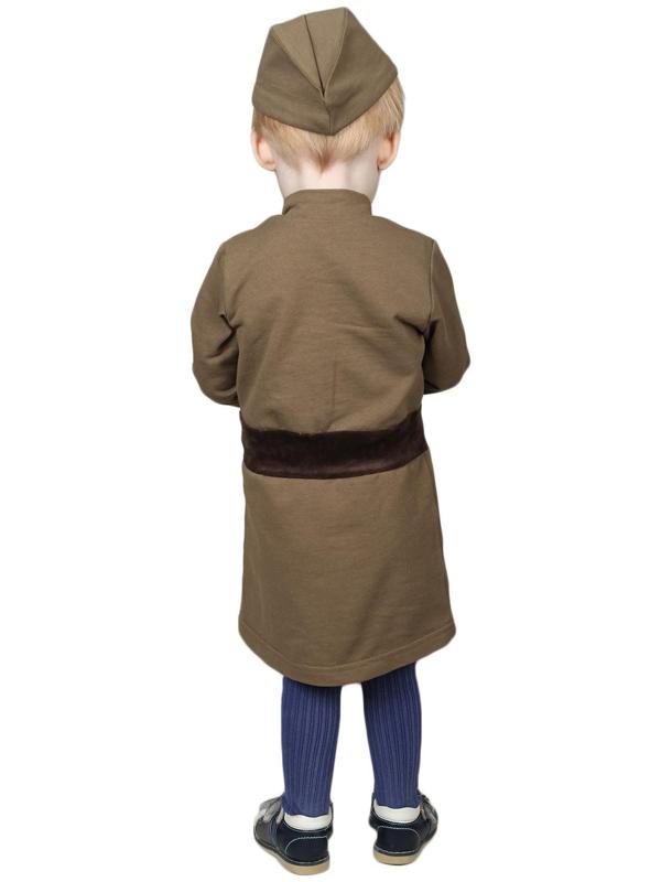 Костюм военного для девочки: платье, пилотка, трикотаж, хлопок 100%, рост 92 см, 1,5-3 года, цвета МИКС