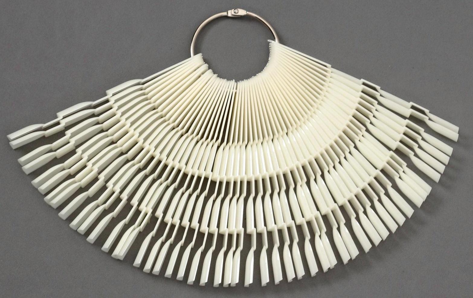 Палитра для лаков на кольце, форма квадрат, 50 шт по 3 ногтя, цвет слоновая кость