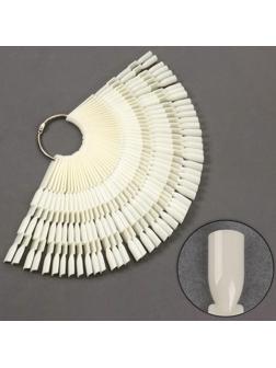 Палитра для лаков на кольце, форма квадрат, 50 шт по 3 ногтя, цвет слоновая кость