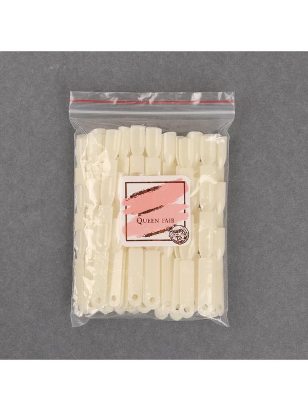 Палитра для лаков на кольце, форма квадрат, 50 шт по 3 ногтя, цвет слоновая кость