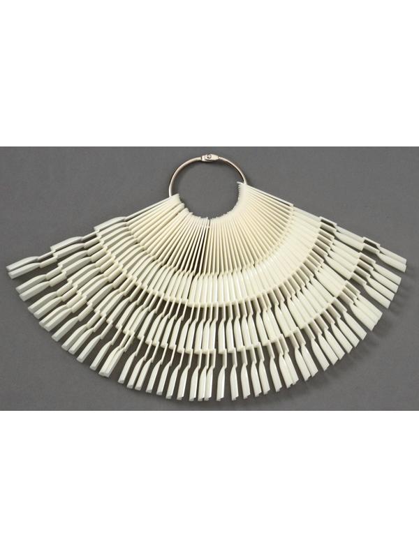 Палитра для лаков на кольце, форма квадрат, 50 шт по 3 ногтя, цвет слоновая кость