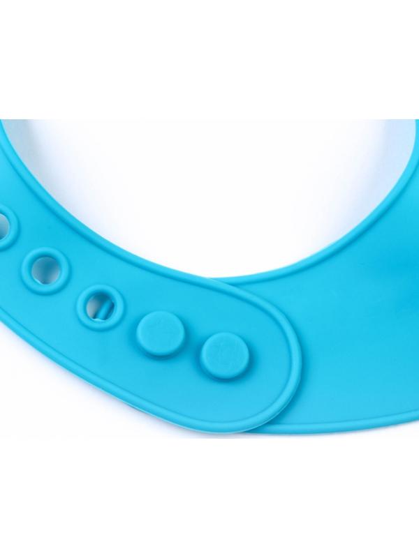 Нагрудник для кормления силиконовый с карманом, цвет голубой