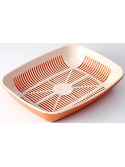 Туалет округлый с сеткой 33,5 х 25 х 6 см, бежево-коричневый