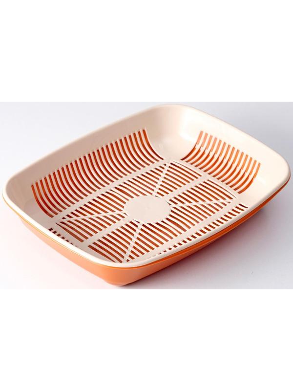 Туалет округлый с сеткой 33,5 х 25 х 6 см, бежево-коричневый