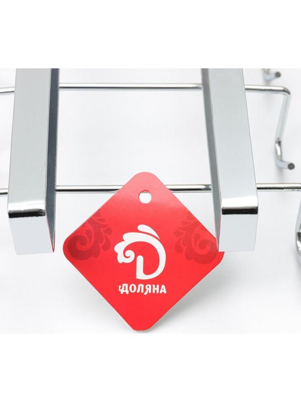 Держатель для кружек подвесной на 10 предметов Доляна, 27,5×14×6,5 см, цвет серебристый