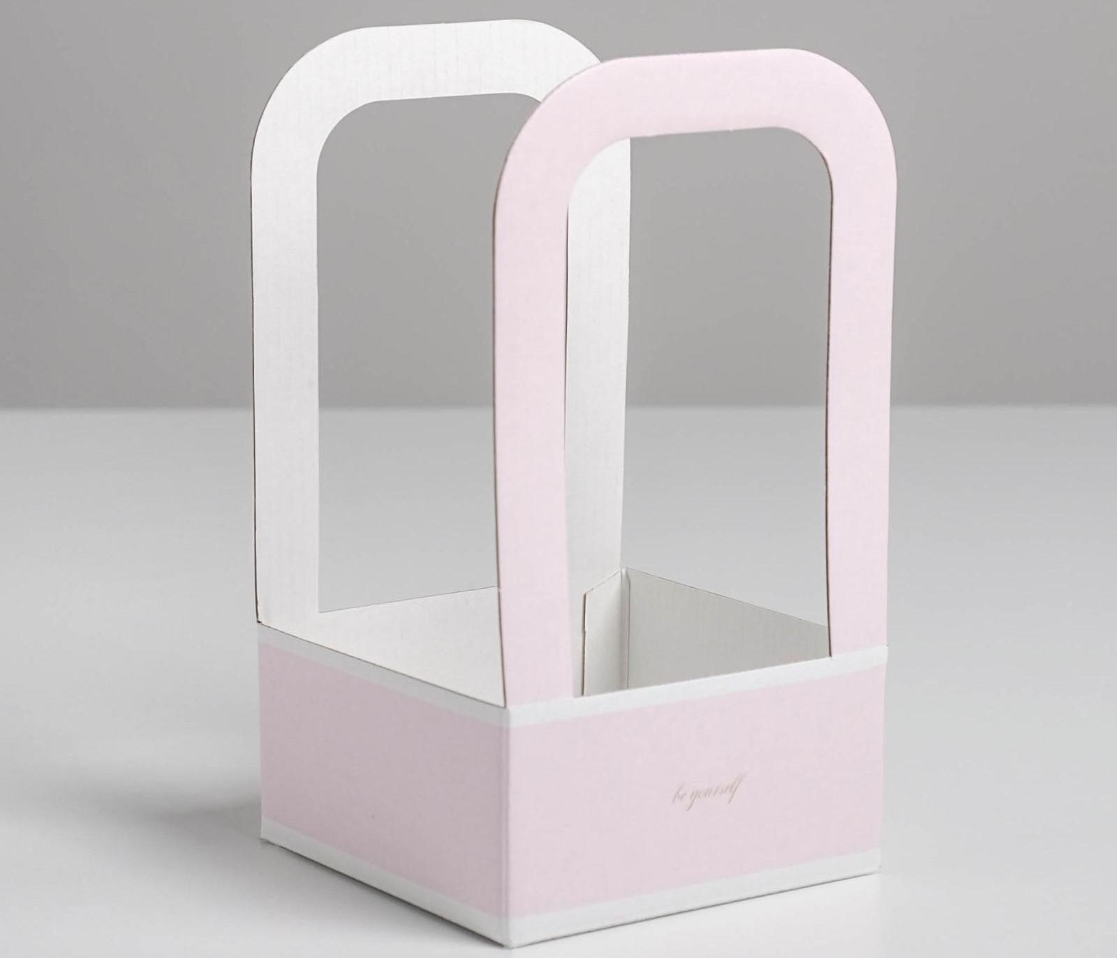 Мини–коробка из микрогофрокартона «Будь собой», 12 х 12 х 22 см