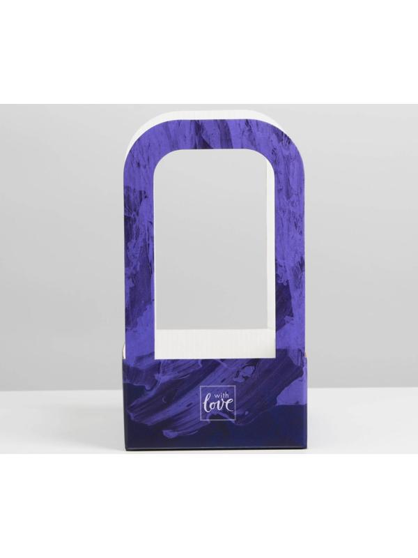 Коробка-переноска для цветов «С любовью», 12 × 12 × 22 см