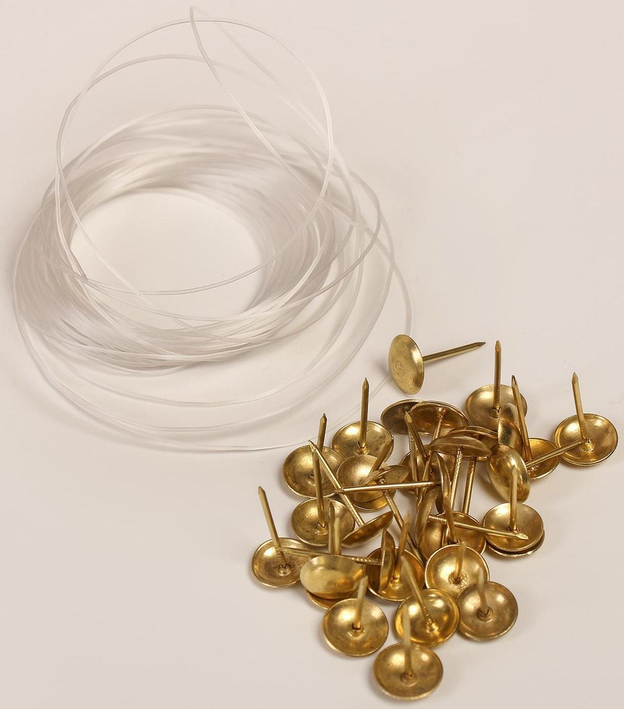 Комплект для обивки дверей 110 × 205 см: иск.кожа, поролон 5 мм, гвозди, струна, коричневый, «Рулон»