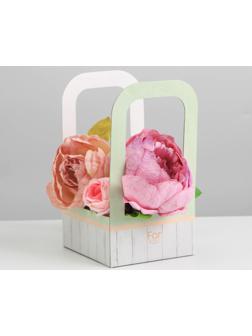 Коробка-переноска для цветов «For you», 12 × 12 × 22 см