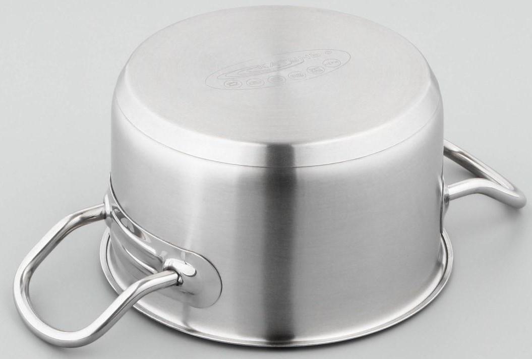 Кастрюля «Общепит», 2 л, d=16 см, h=10 см, металлическая крышка, с теплораспределительным слоем