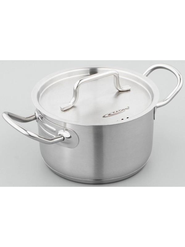 Кастрюля «Общепит», 2 л, d=16 см, h=10 см, металлическая крышка, с теплораспределительным слоем