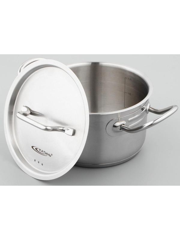 Кастрюля «Общепит», 2 л, d=16 см, h=10 см, металлическая крышка, с теплораспределительным слоем