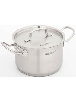 Кастрюля «Общепит», 3 л, d=18 см, h=12 см, металлическая крышка, с теплораспределительным слоем