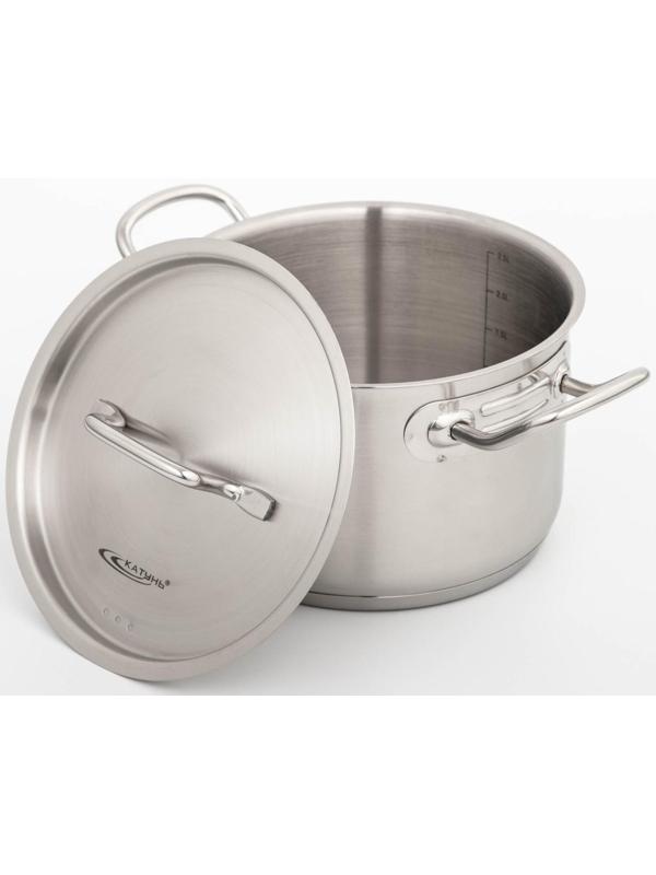 Кастрюля «Общепит», 3 л, d=18 см, h=12 см, металлическая крышка, с теплораспределительным слоем