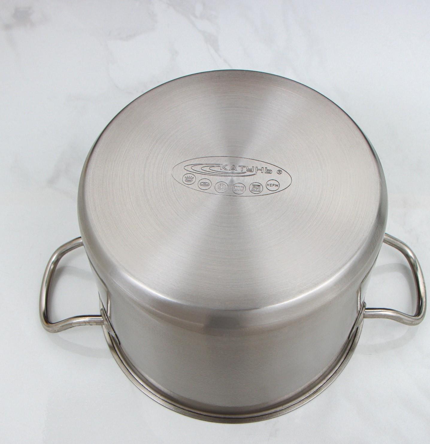 Кастрюля «Общепит», 5 л, d=20 см, h=16 см, металлическая крышка, с теплораспределительным слоем