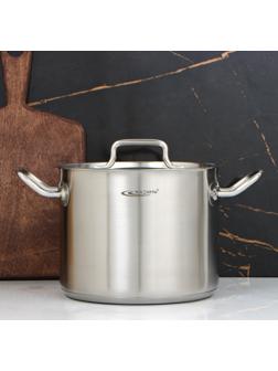 Кастрюля «Общепит», 5 л, d=20 см, h=16 см, металлическая крышка, с теплораспределительным слоем