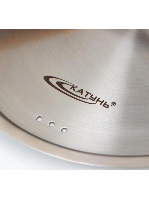 Кастрюля «Общепит», 5 л, d=20 см, h=16 см, металлическая крышка, с теплораспределительным слоем