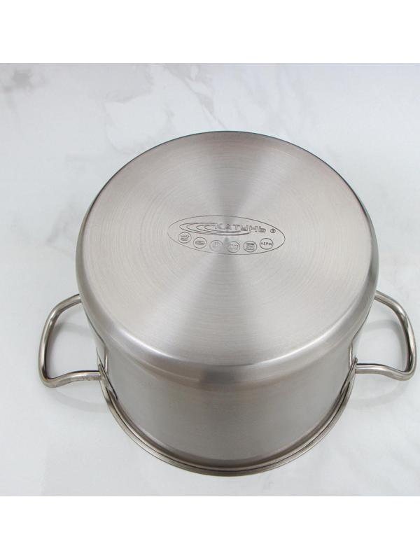 Кастрюля «Общепит», 5 л, d=20 см, h=16 см, металлическая крышка, с теплораспределительным слоем