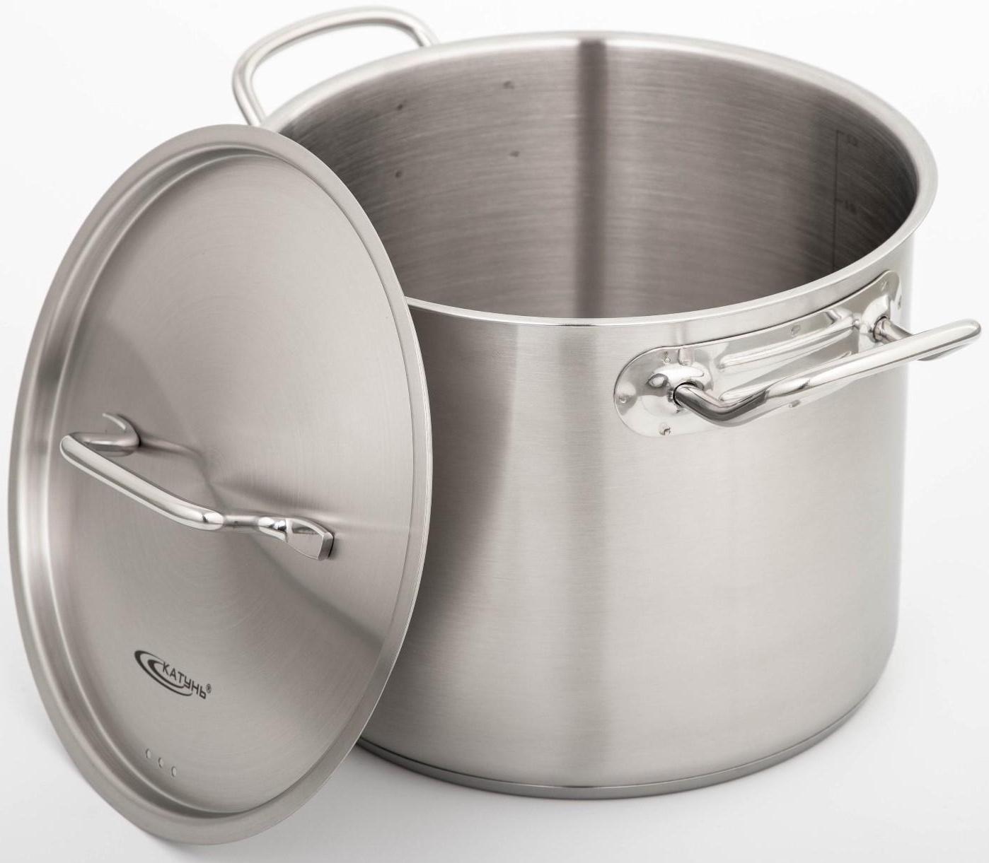 Кастрюля «Общепит», 7 л, d=22 см, h=18 см, металлическая крышка, с теплораспределительным слоем