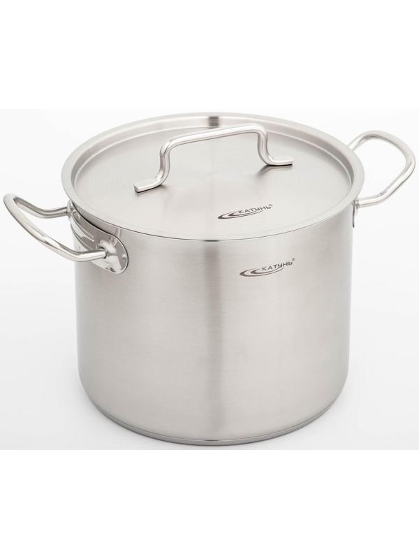 Кастрюля «Общепит», 7 л, d=22 см, h=18 см, металлическая крышка, с теплораспределительным слоем