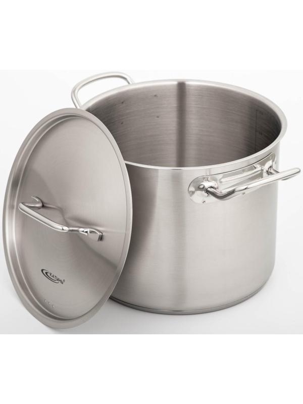 Кастрюля «Общепит», 7 л, d=22 см, h=18 см, металлическая крышка, с теплораспределительным слоем