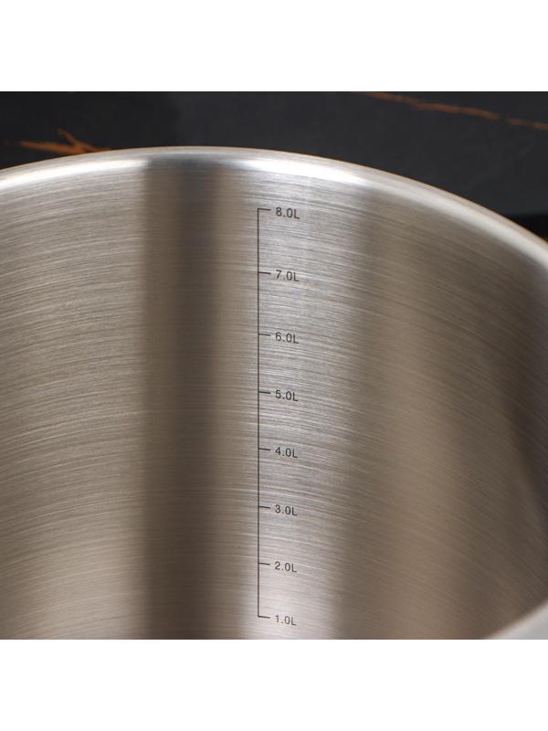 Кастрюля «Общепит», 9 л, d=24 см, h=20 см, металлическая крышка, с теплораспределительным слоем