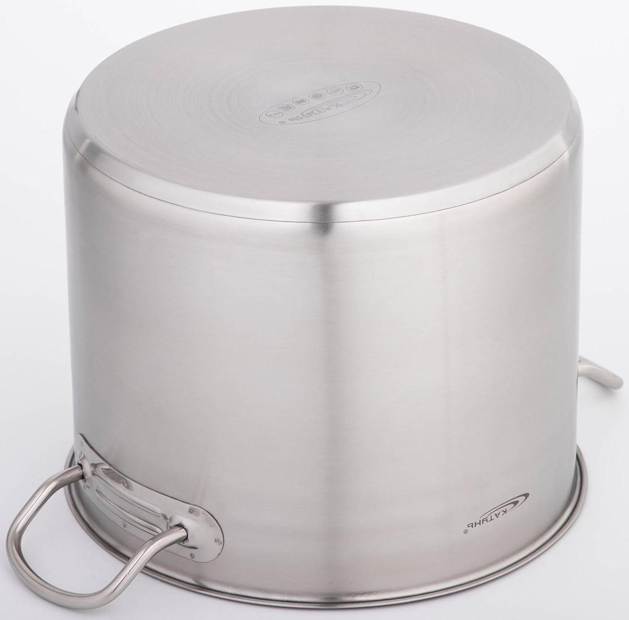 Кастрюля «Общепит», 11 л, d=26 см, h=21 см, металлическая крышка, с теплораспределительным слоем