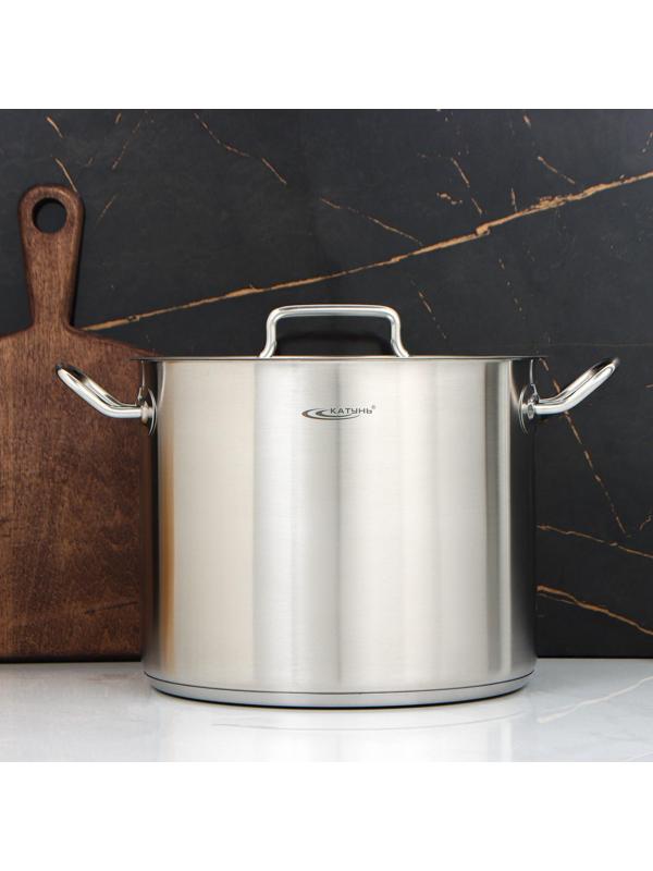 Кастрюля «Общепит», 11 л, d=26 см, h=21 см, металлическая крышка, с теплораспределительным слоем