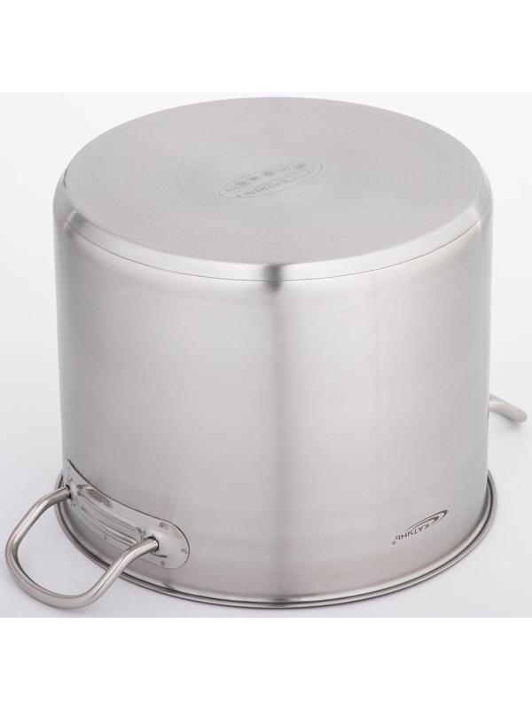 Кастрюля «Общепит», 11 л, d=26 см, h=21 см, металлическая крышка, с теплораспределительным слоем