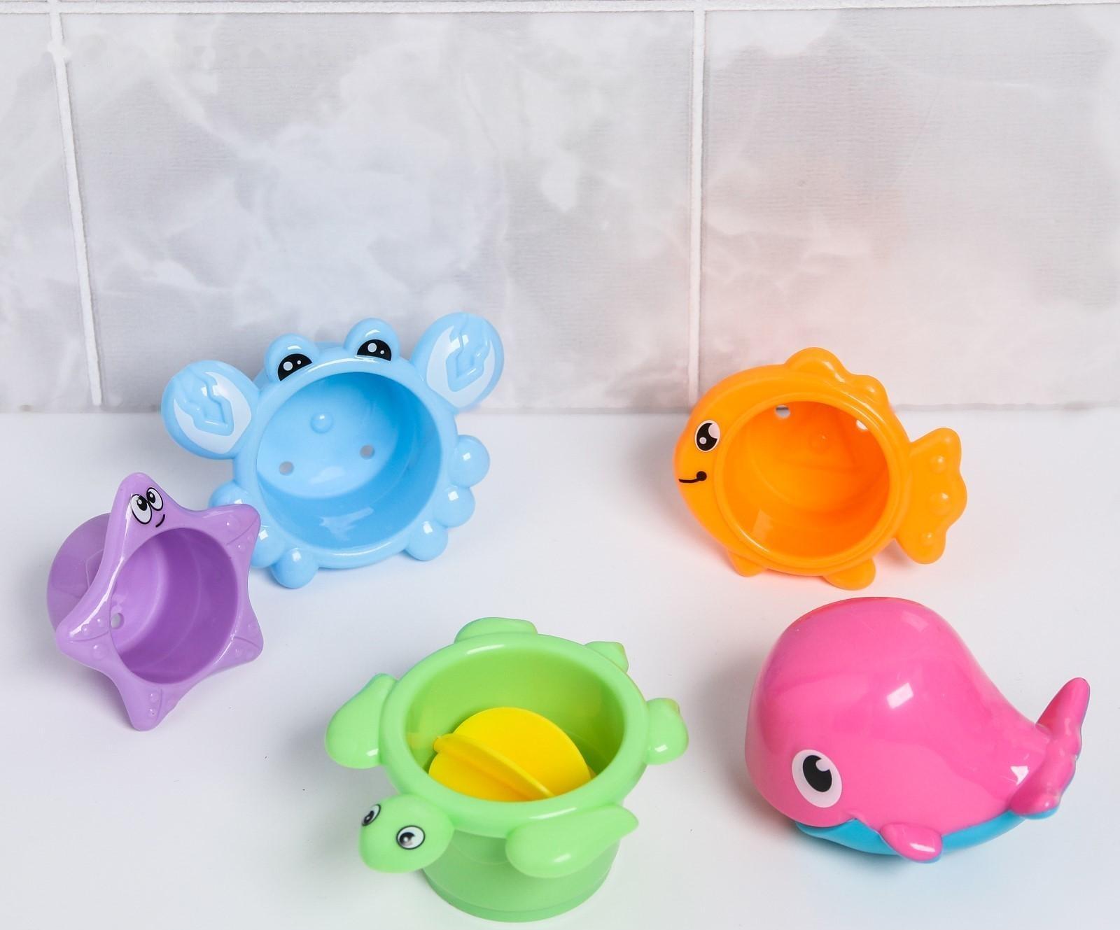 Набор игрушек для игры в ванне «Кит и морские друзья»