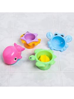 Набор игрушек для игры в ванне «Кит и морские друзья»
