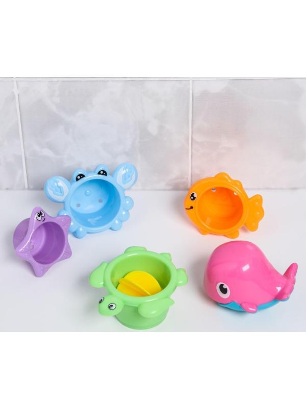 Набор игрушек для игры в ванне «Кит и морские друзья»