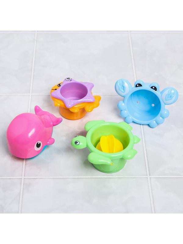 Набор игрушек для игры в ванне «Кит и морские друзья»