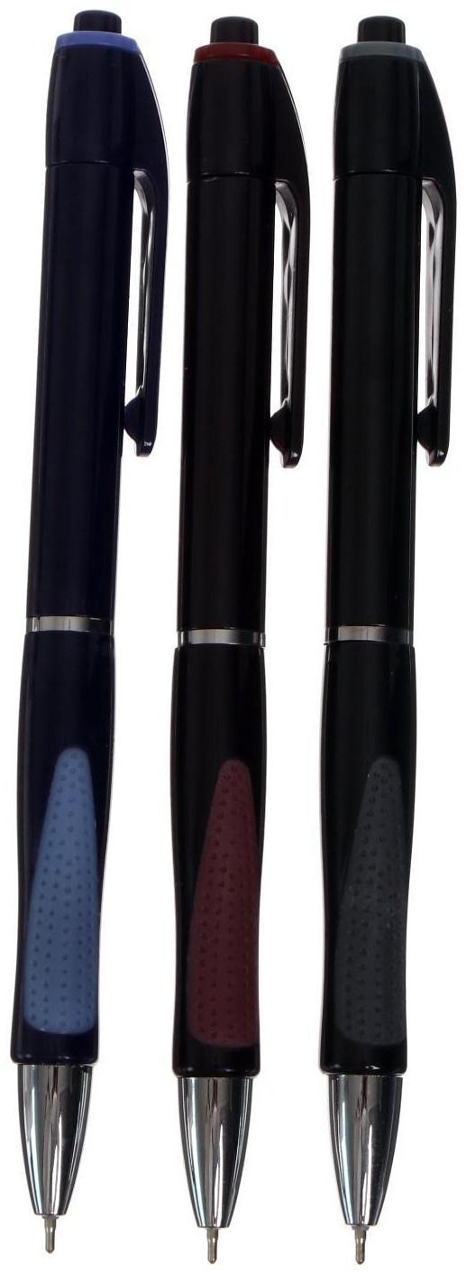 Ручка шариковая, автоматическая Vinson 0.5 мм, с резиновым держателем, стержень масляный синий, МИКС