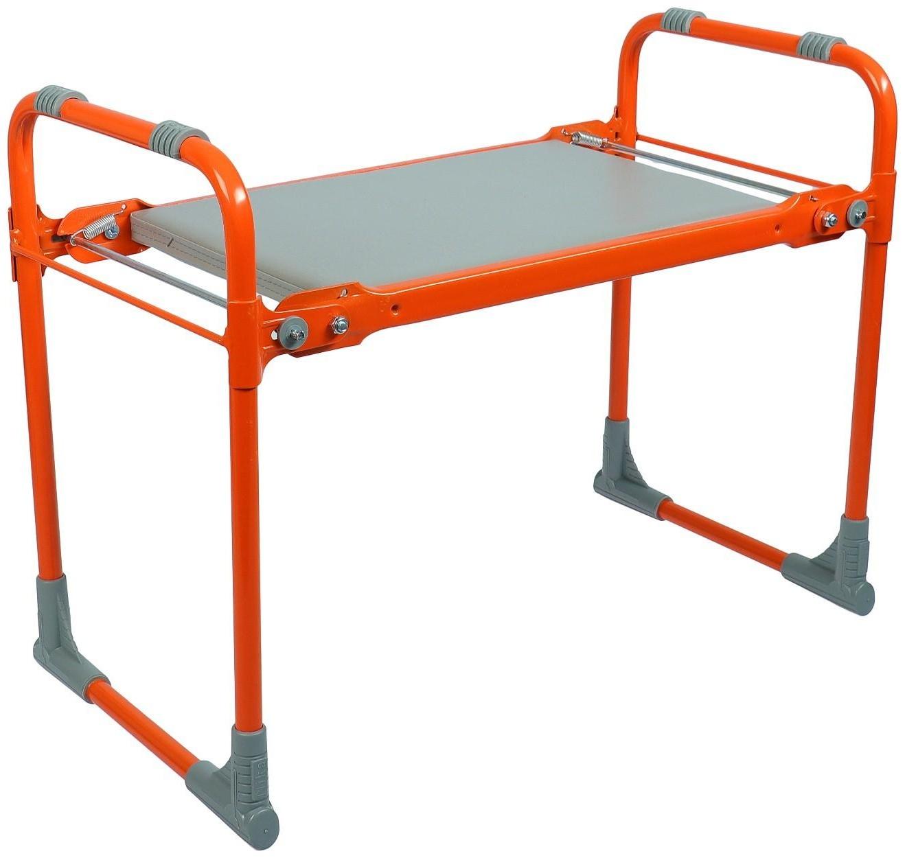 Скамейка-перевёртыш садовая складная 56х30х42,5 см, оранжевая, максимальная нагрузка 100 кг