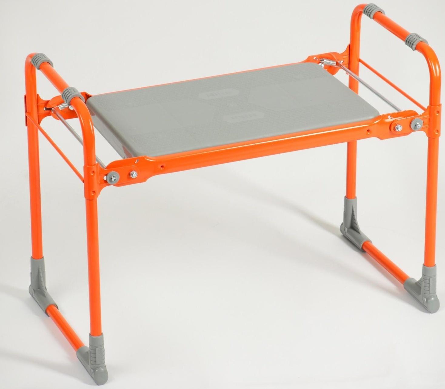 Скамейка-перевёртыш садовая складная 56х30х42,5 см, оранжевая, максимальная нагрузка 100 кг