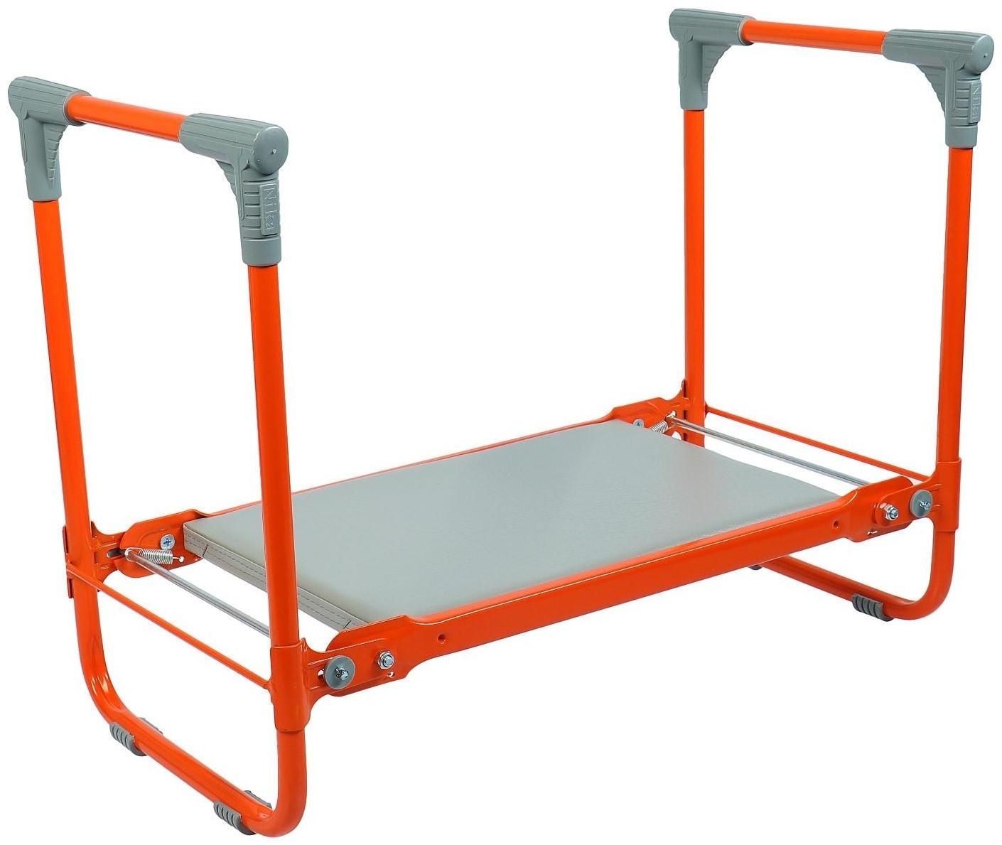 Скамейка-перевёртыш садовая складная 56х30х42,5 см, оранжевая, максимальная нагрузка 100 кг