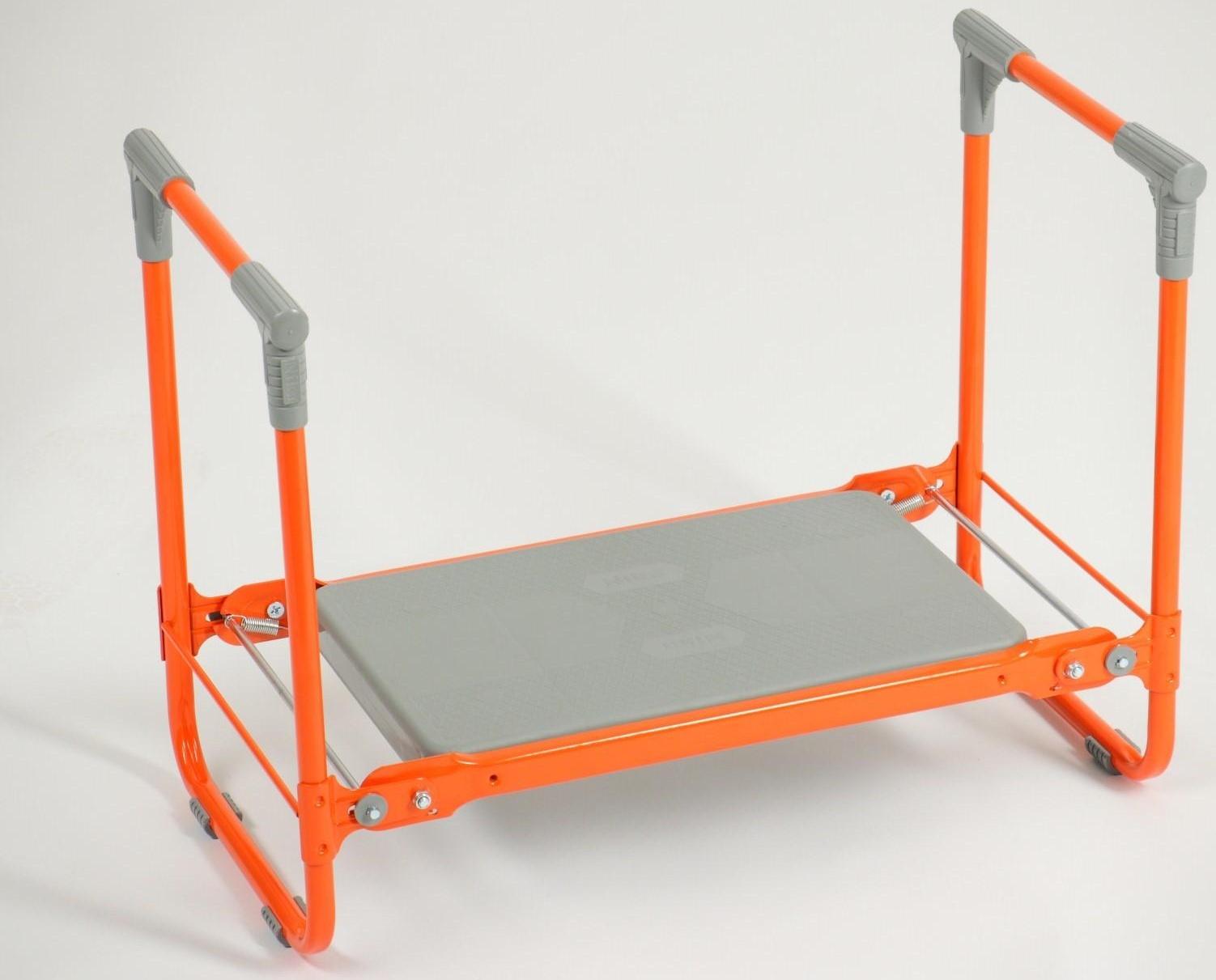 Скамейка-перевёртыш садовая складная 56х30х42,5 см, оранжевая, максимальная нагрузка 100 кг