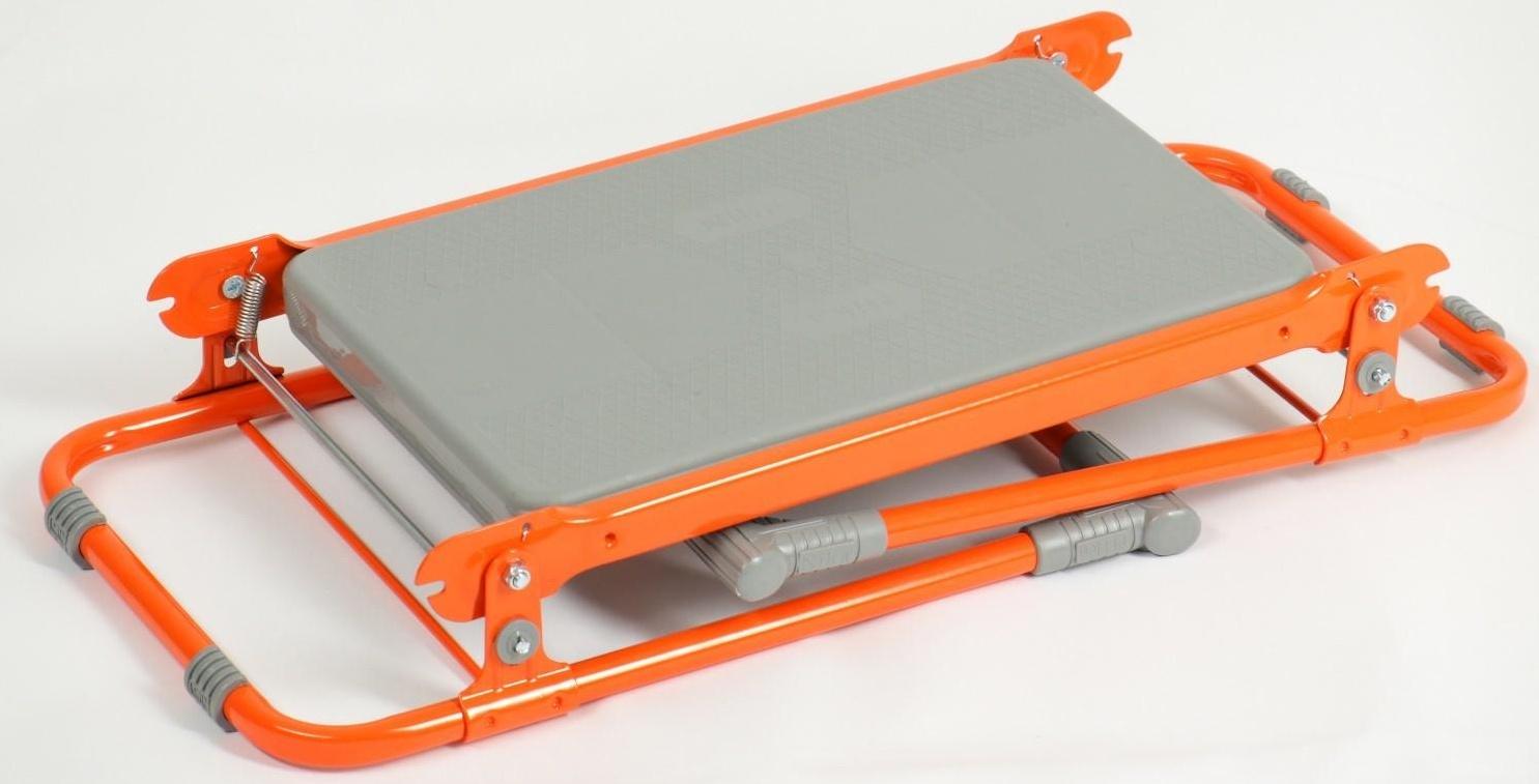 Скамейка-перевёртыш садовая складная 56х30х42,5 см, оранжевая, максимальная нагрузка 100 кг