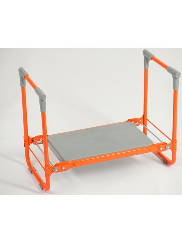 Скамейка-перевёртыш садовая складная 56х30х42,5 см, оранжевая, максимальная нагрузка 100 кг