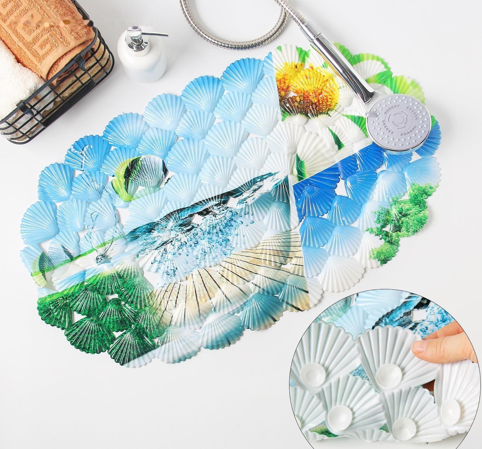 SPA-коврик для ванны на присосках Доляна «Ракушки пляж», 38×68 см