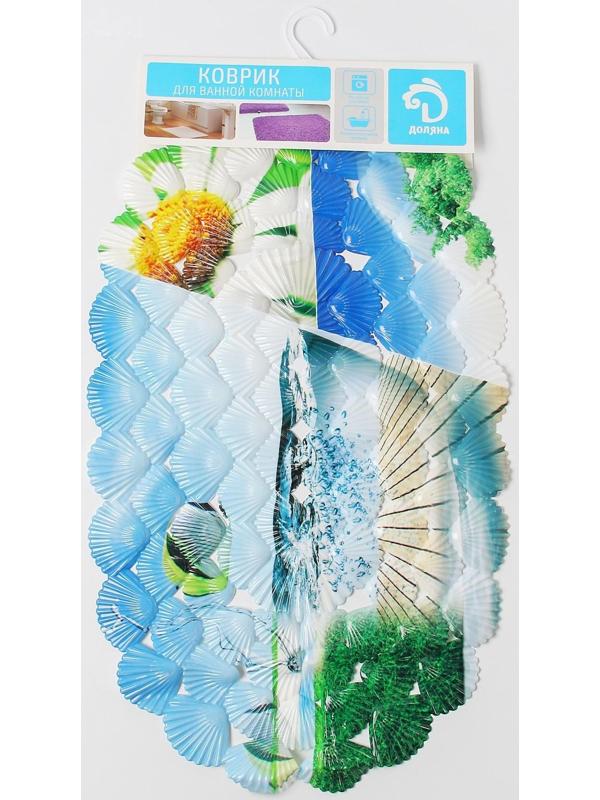 SPA-коврик для ванны на присосках Доляна «Ракушки пляж», 38×68 см