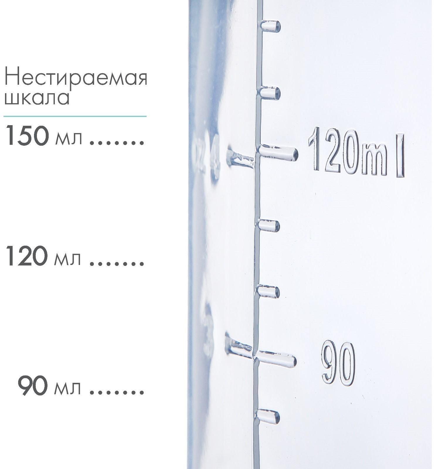 Бутылочка для кормления детская классическая, с ручками, 150 мл, от 0 мес., цвет синий