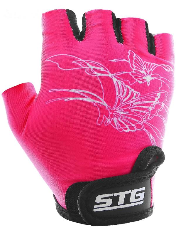 Перчатки велосипедные детские STG, размер S, цвет розовый