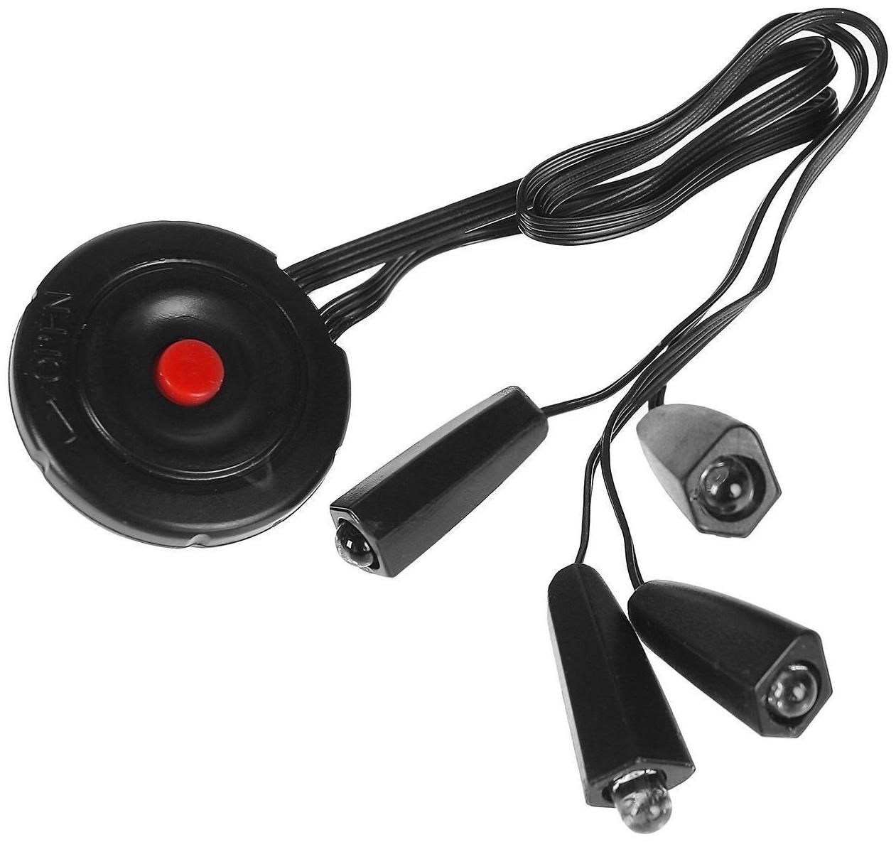 Фонарь велосипедный STG на шлем JY-389, 4 светодиода, 4 функции, батарея: CR2032*1