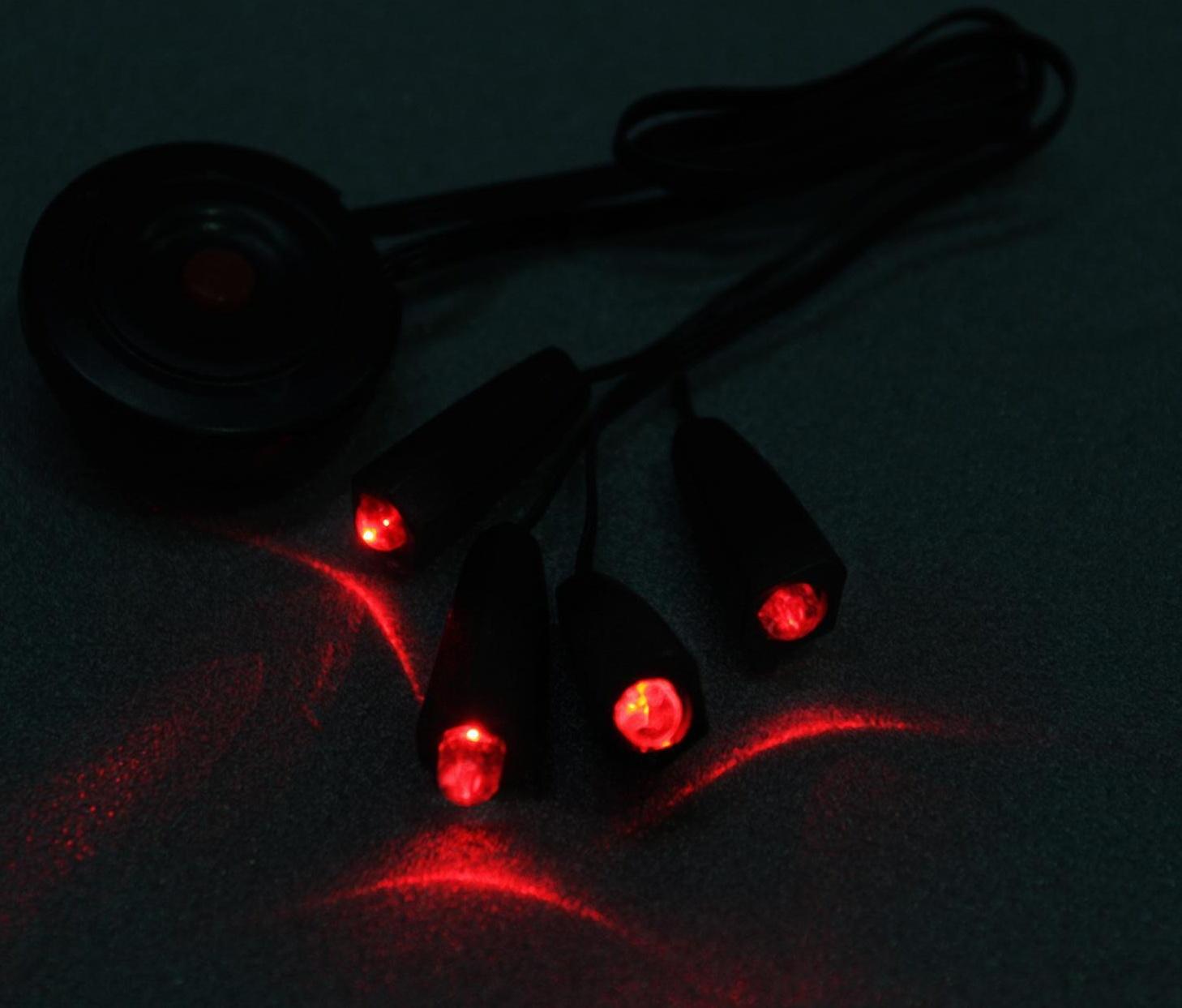 Фонарь велосипедный STG на шлем JY-389, 4 светодиода, 4 функции, батарея: CR2032*1